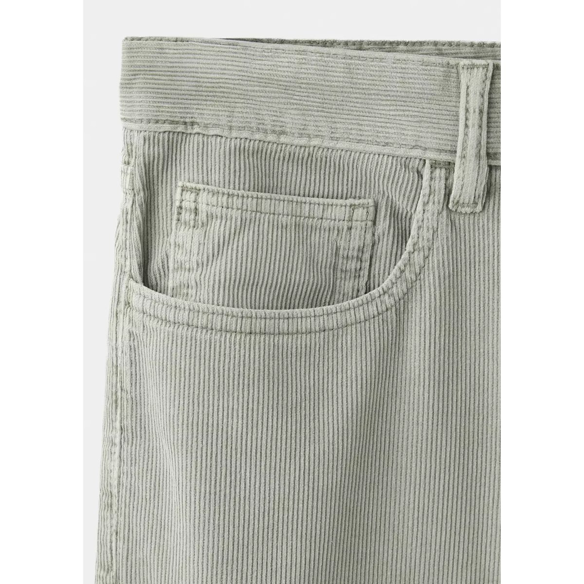 Jean droit en velours côtelé kaki, MANGO TEEN