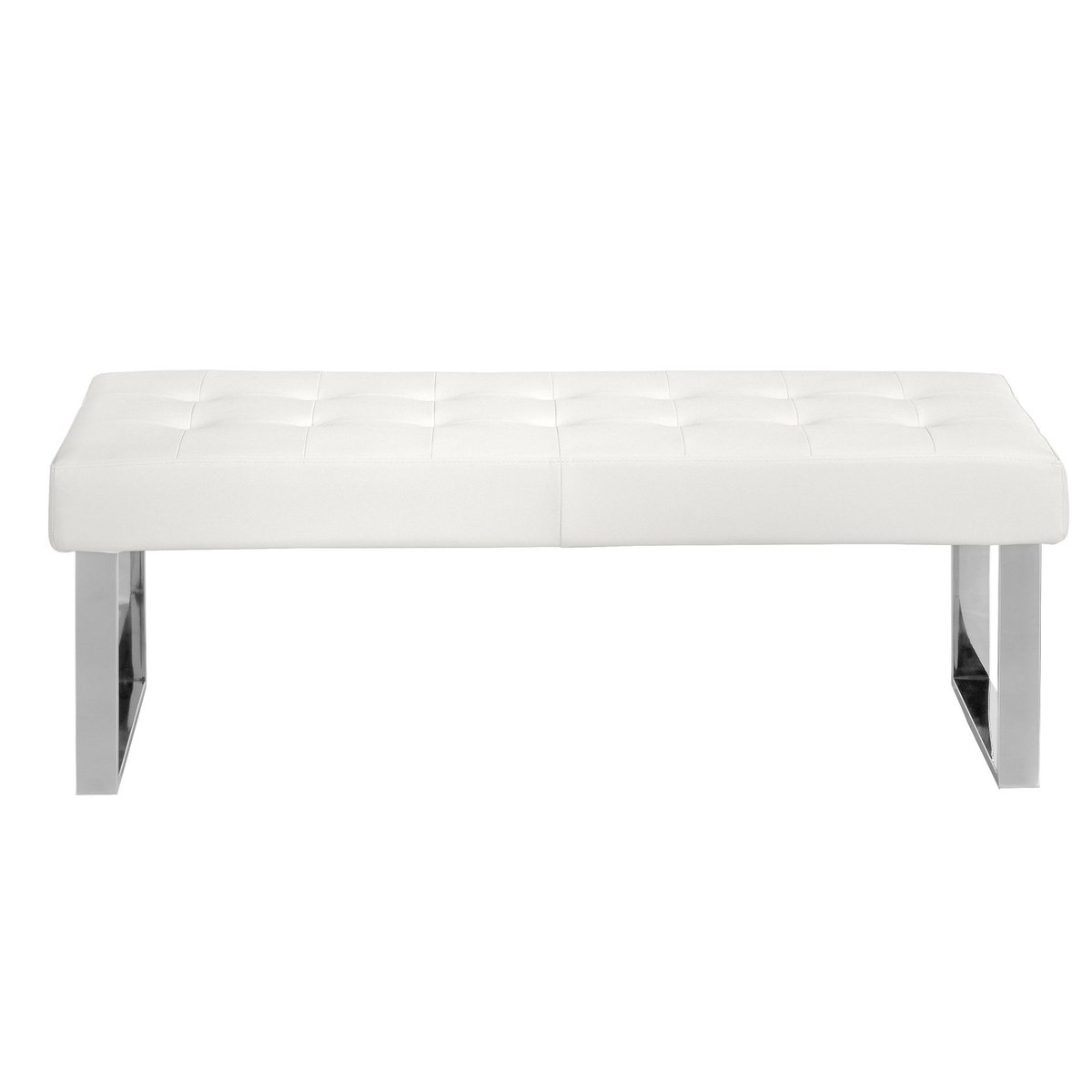 Banc en similicuir blanc blanc | acier, ANGEL CERDA