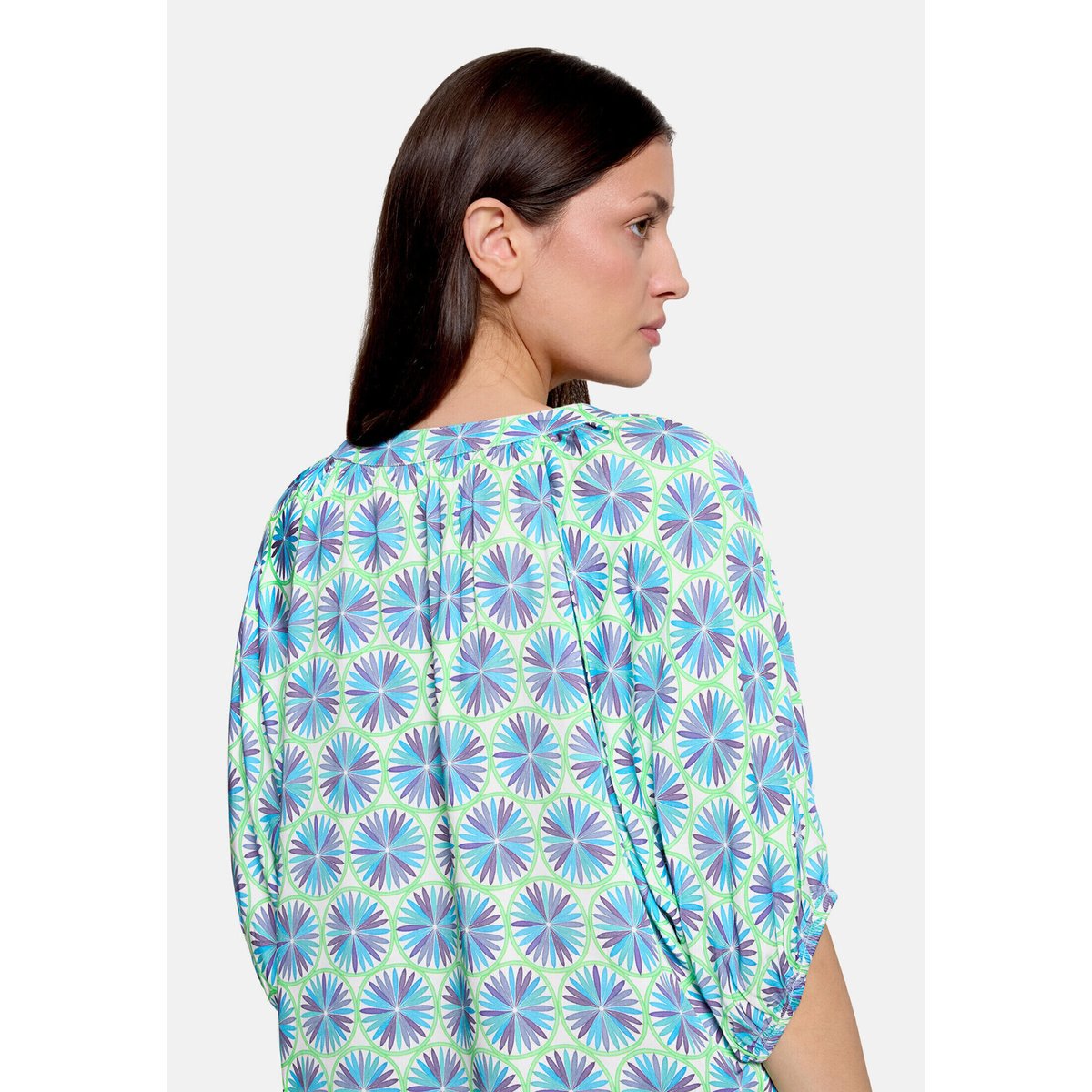 Blouse casual à fronce green/blue, CARTOON
