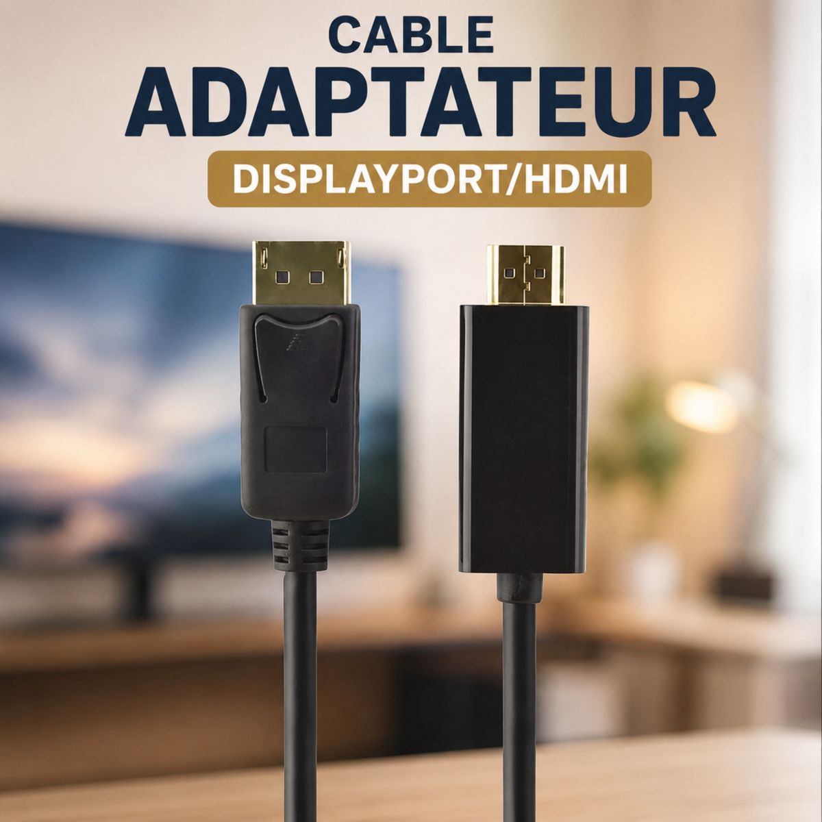 Adaptateur Displayport/HDMI vers Display Port 3m ecp couleur unique, ESSENTIEL B