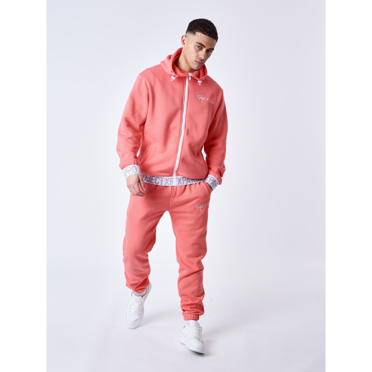 Bas de jogging Bande élastique logotée rose corail, PROJECT X