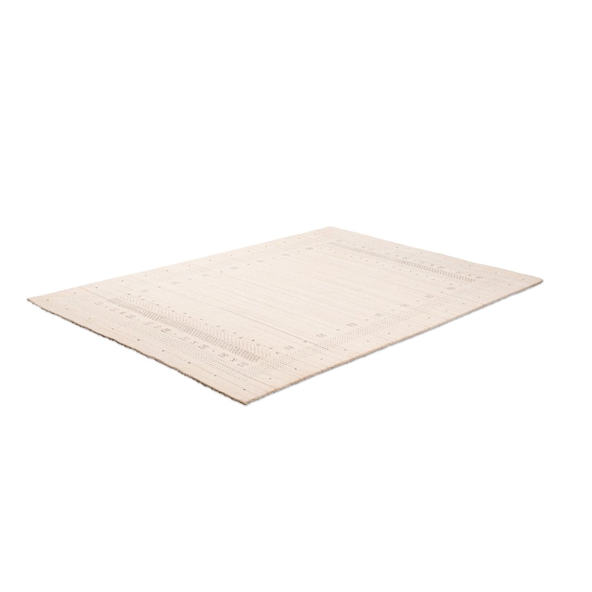 Tapis gabbeh tufté New York laine d'argentine beige, THEKO