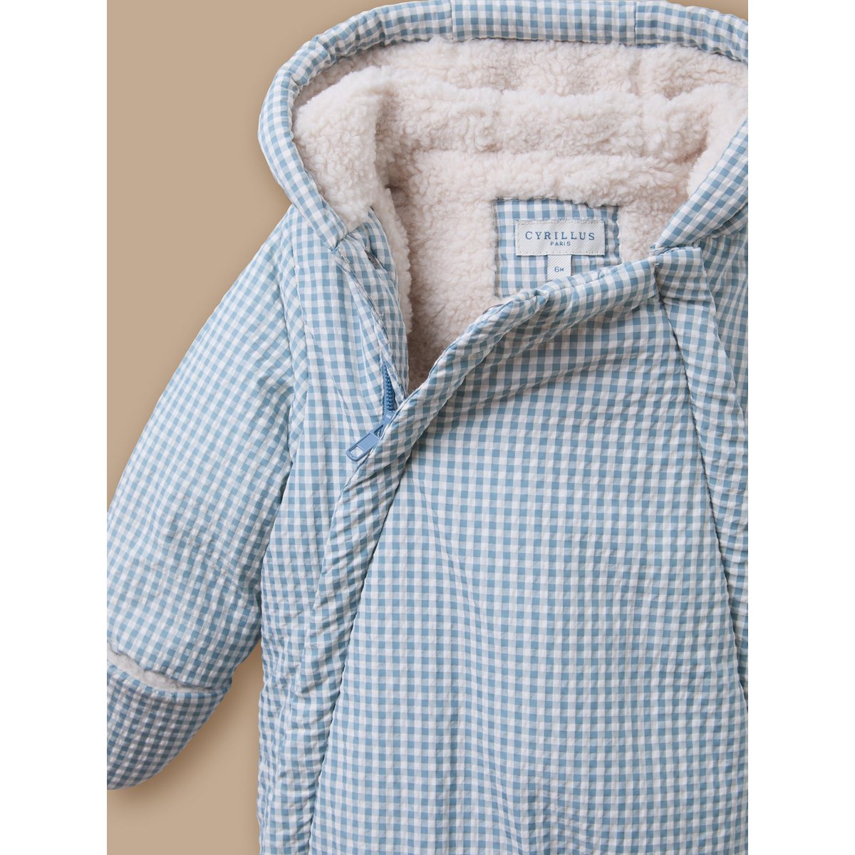 Combi-pilote motif vichy vichy bleu, CYRILLUS