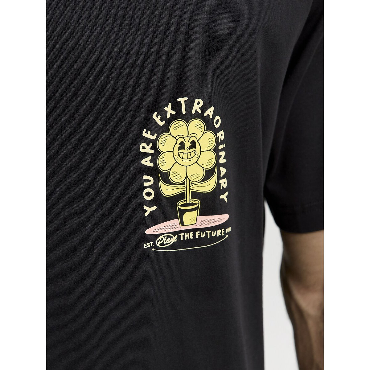 T-shirt graphique logo dos noir, JACK & JONES