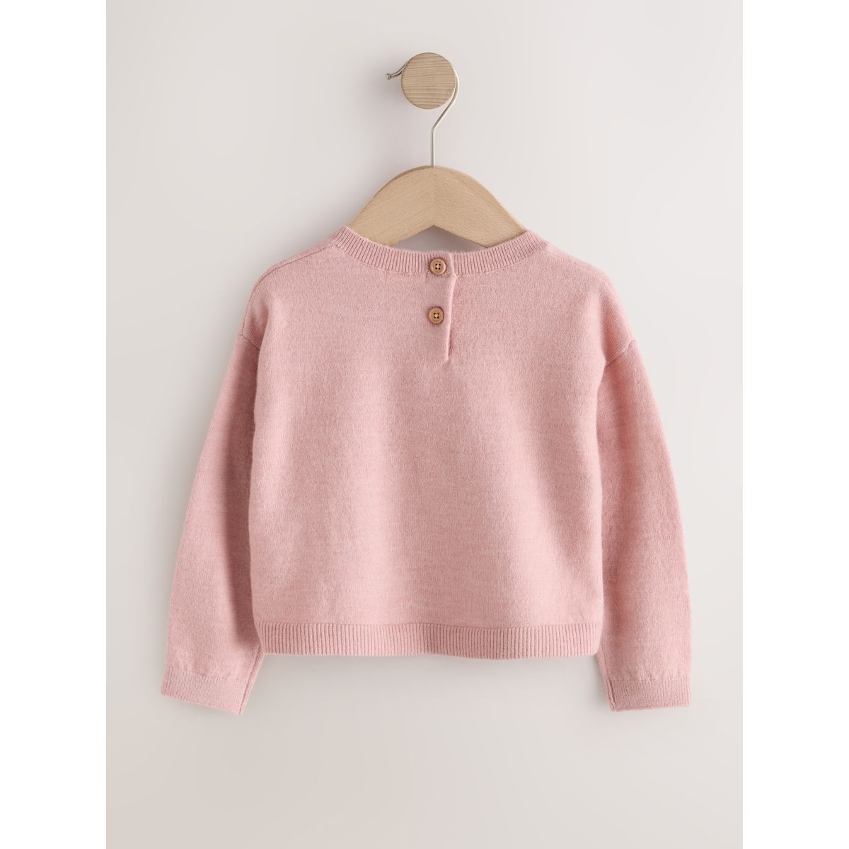 Pull coupe carrée pooch rose brodé, NEXT