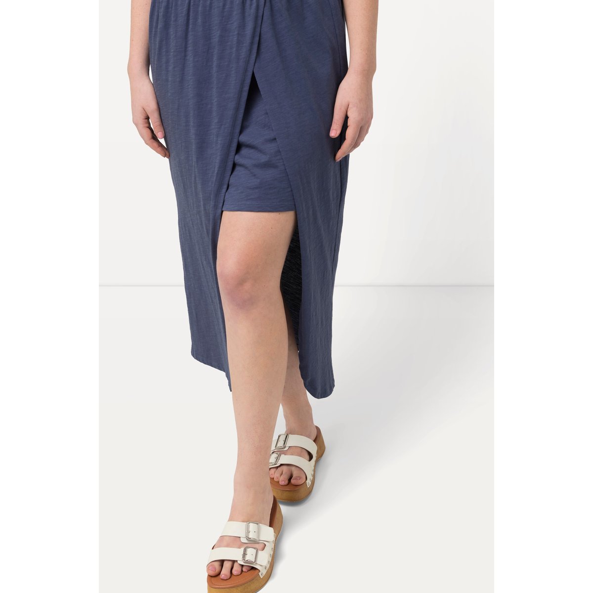 Jupe doublée en jersey de coton bio bleu encre, ULLA POPKEN