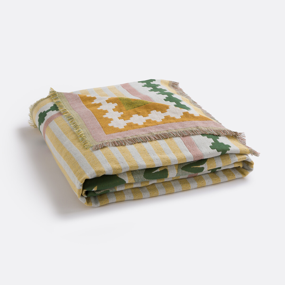 Plaid jacquard frangé, Mercado multicolore, LA REDOUTE INTERIEURS