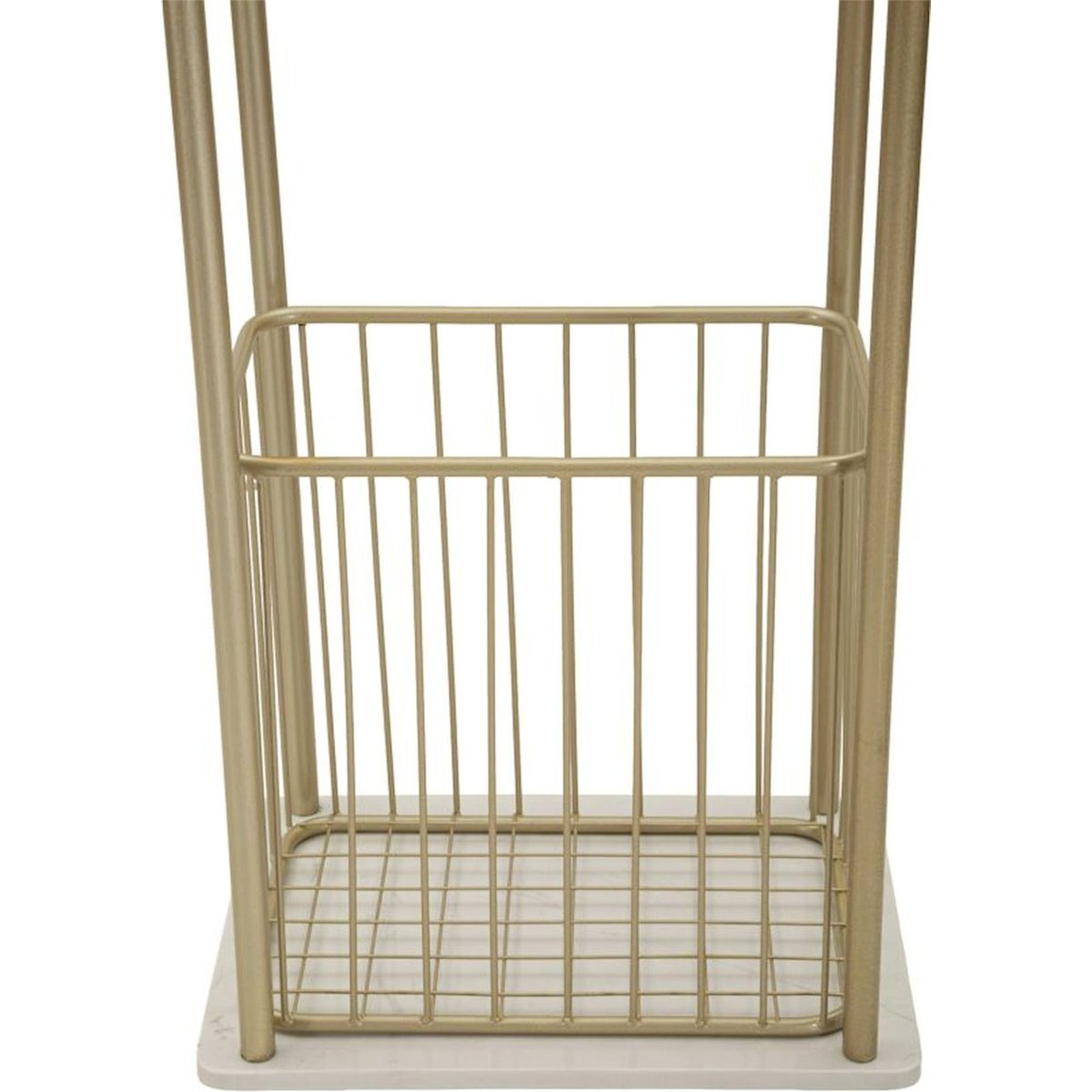 Porte-serviettes sur pied métal socle effet marbre doré et blanc, RECOLLECTION