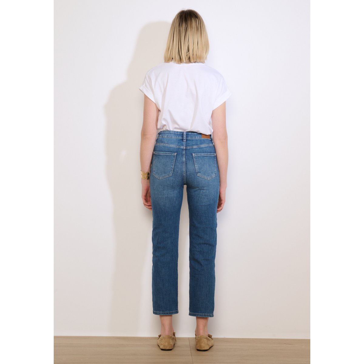 Jean droit 7/8 medium blue, LOLALIZA