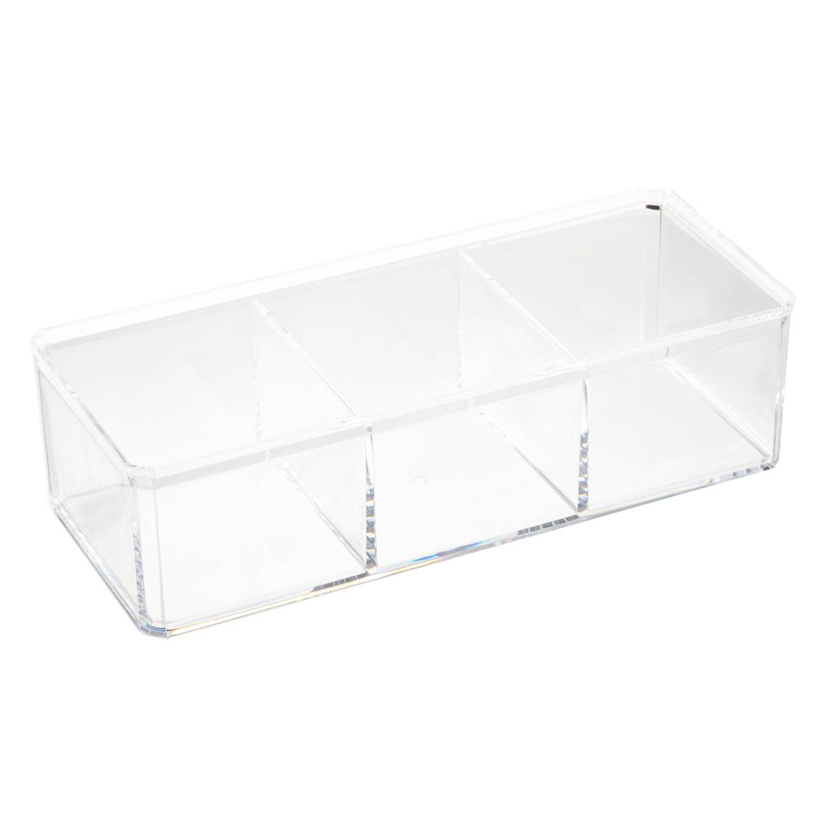 Boîte à cotons 3 compartiments SELENA transparent, 5FIVE SIMPLY SMART