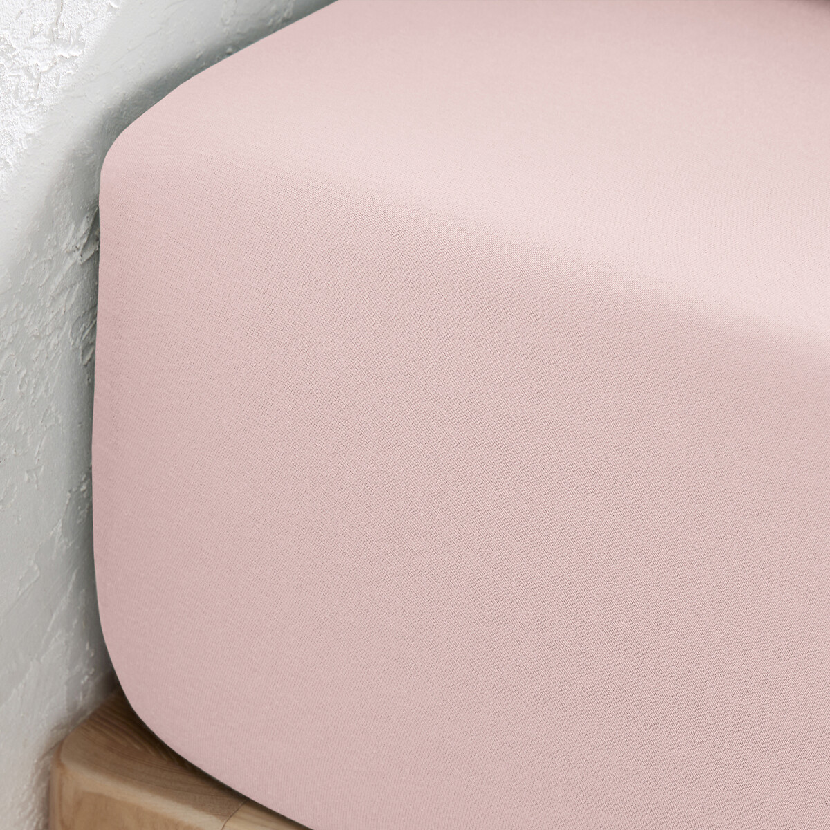 Lenzuolo con angoli jersey cotone, balza 30cm, Scenario rosa petalo, LA REDOUTE INTERIEURS