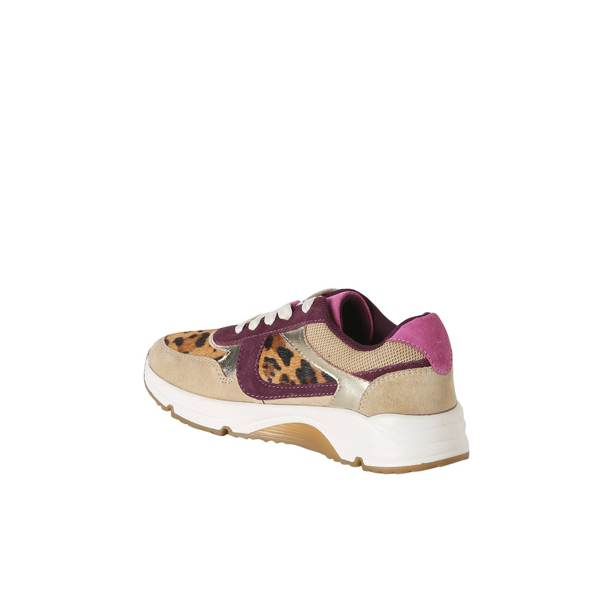 Basket cuir a lacets beige, VERTBAUDET