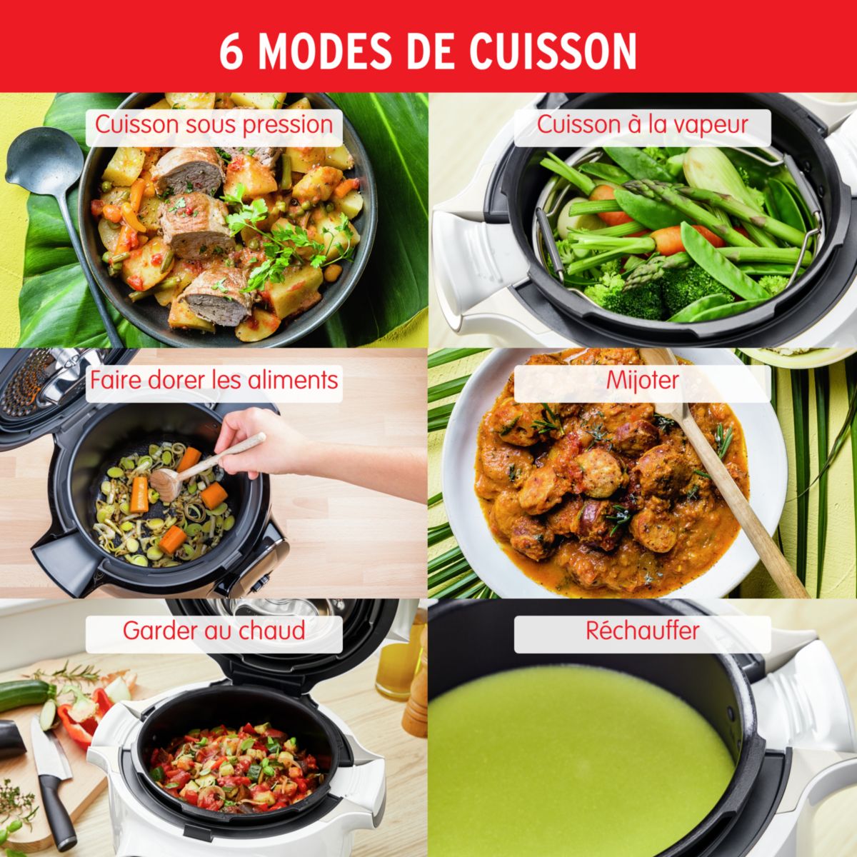 Cookeo CE854B10 gris 6 L, 6 modes de cuisson, 80 recettes couleur unique, MOULINEX