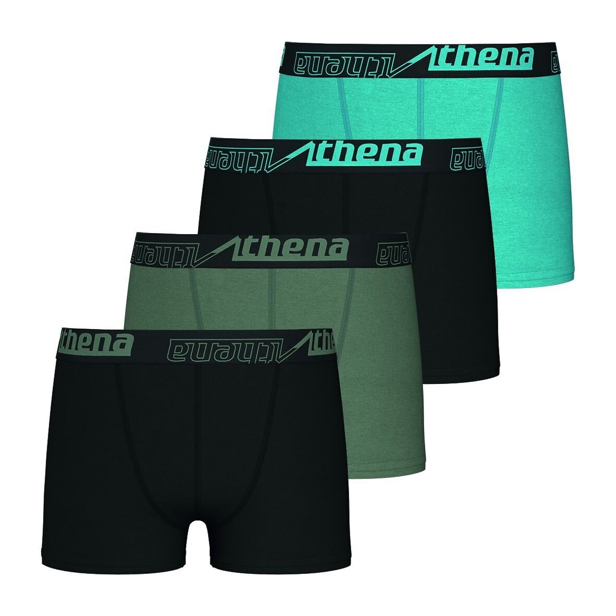 Confezione da 4 boxer sport, ECO PACK blu + verde + nero, ATHENA