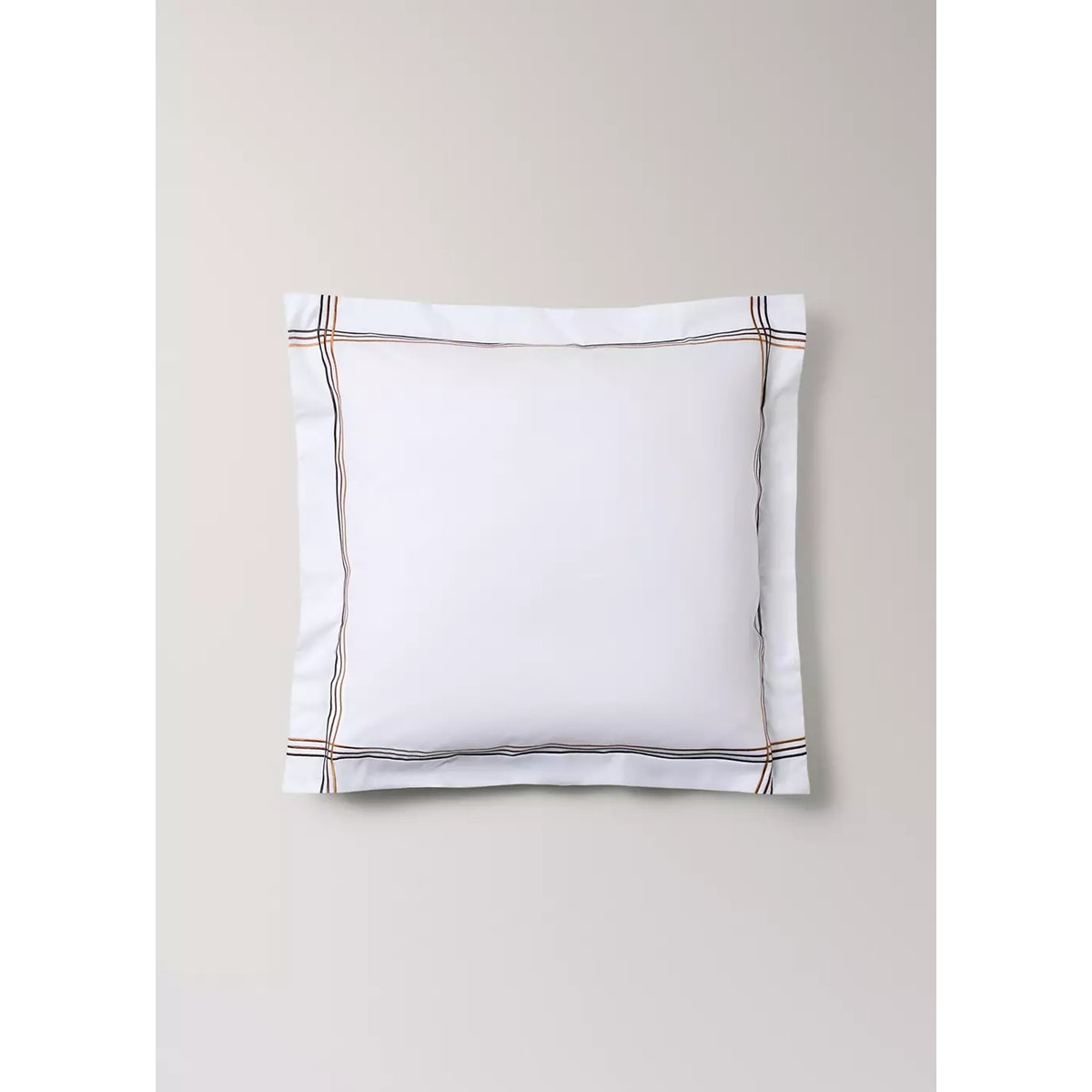 Lot de 2 taies d’oreiller 100 % coton brodées, 60 x 60 écru, MANGO HOME