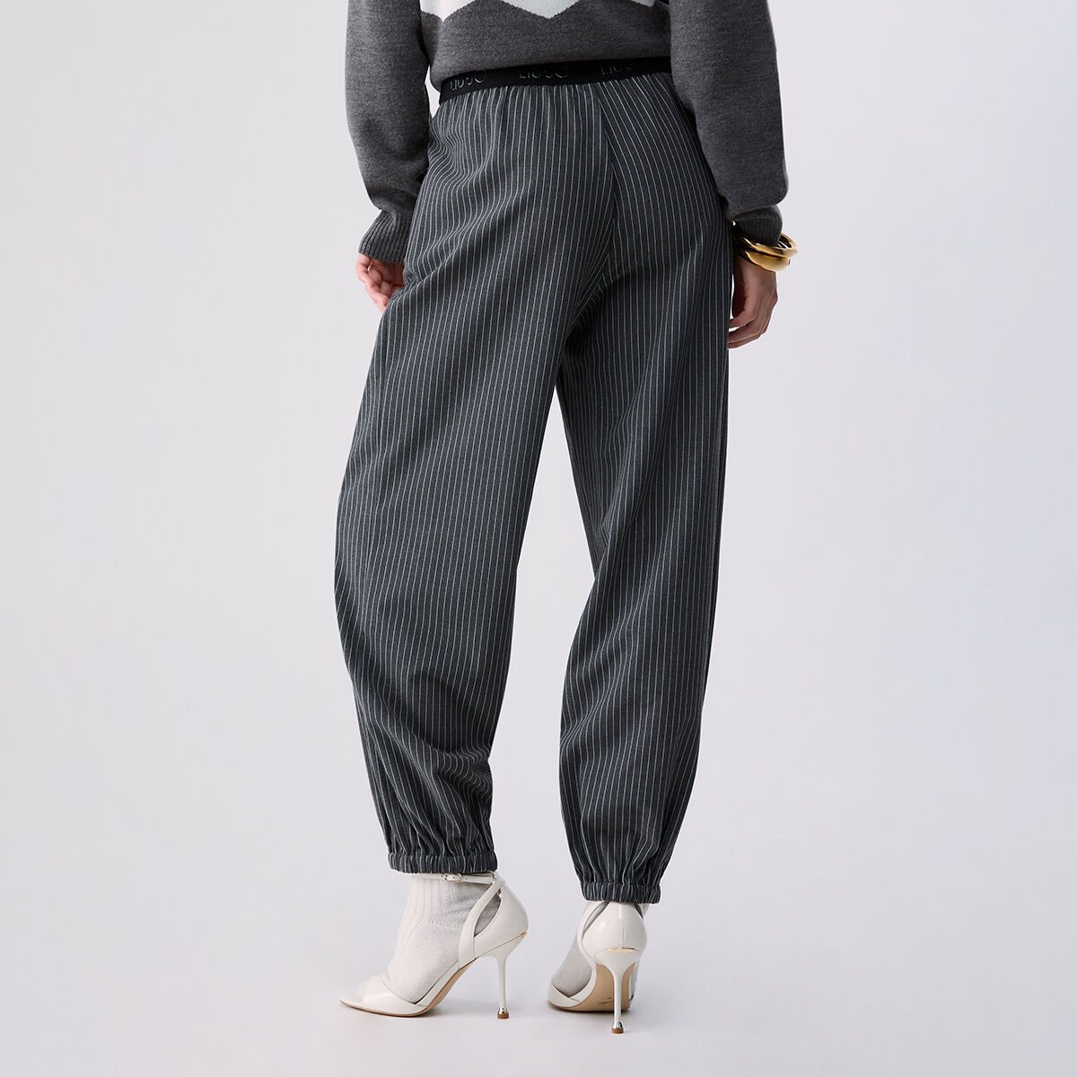 Pantalon joggings à fines rayures gris, LIU JO