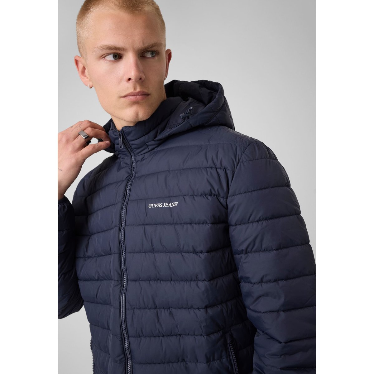 Veste Matelassée En Nylon bleu, GUESS JEANS