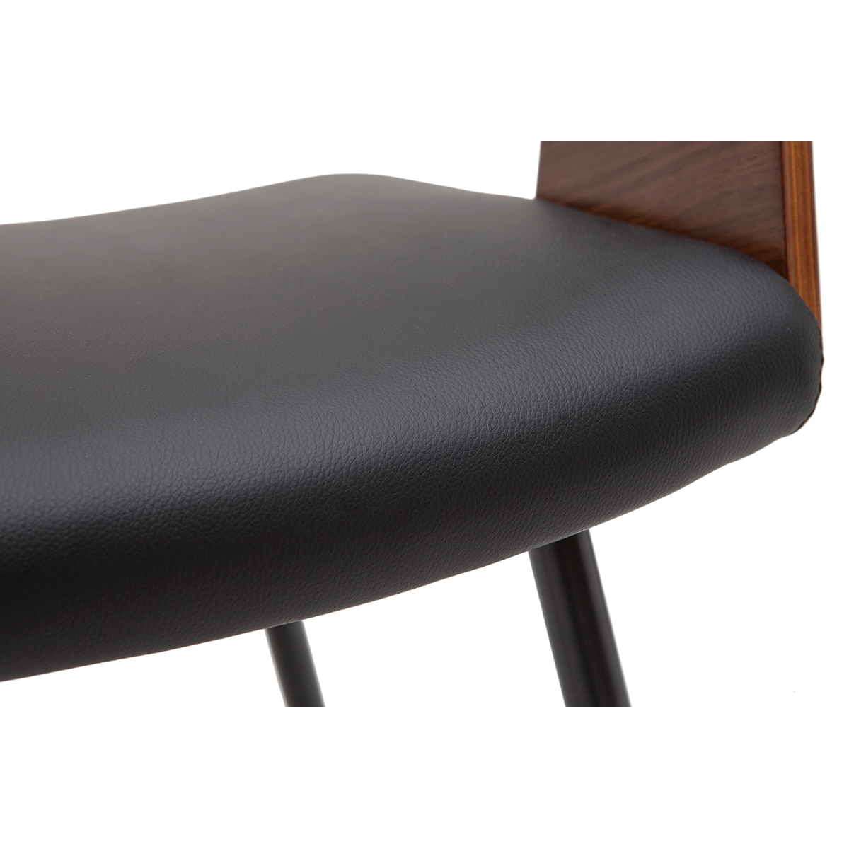 Chaises design bois foncé noyer, assises et métal noirs (lot de 2) RIFF noyer / noir, MILIBOO