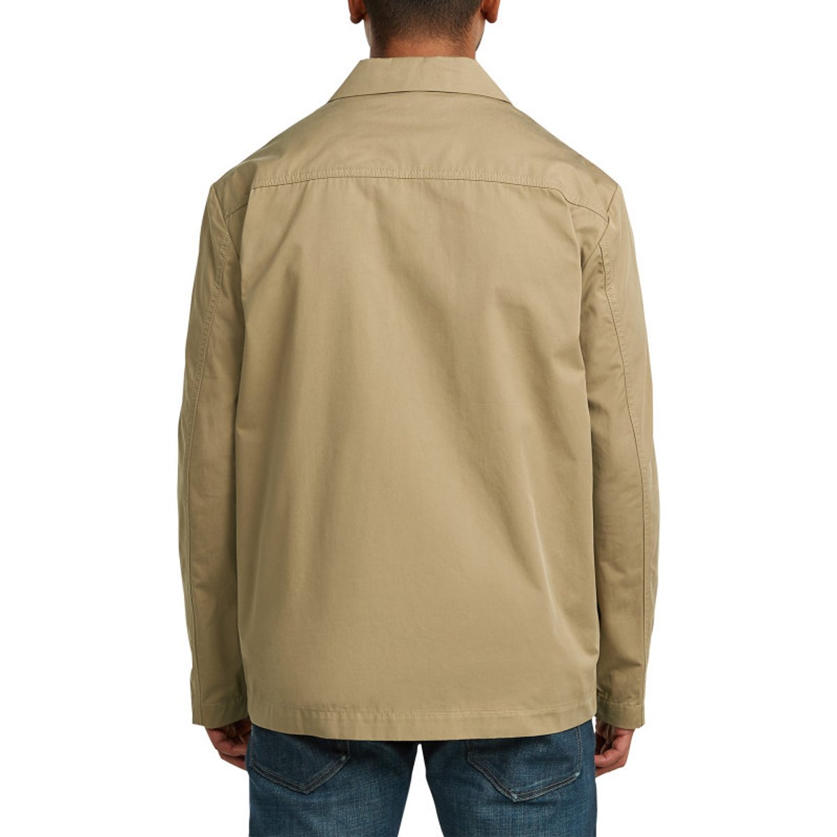 Veste en coton beige unie avec une coupe droite et un col à revers cranté beige, G-Star RAW