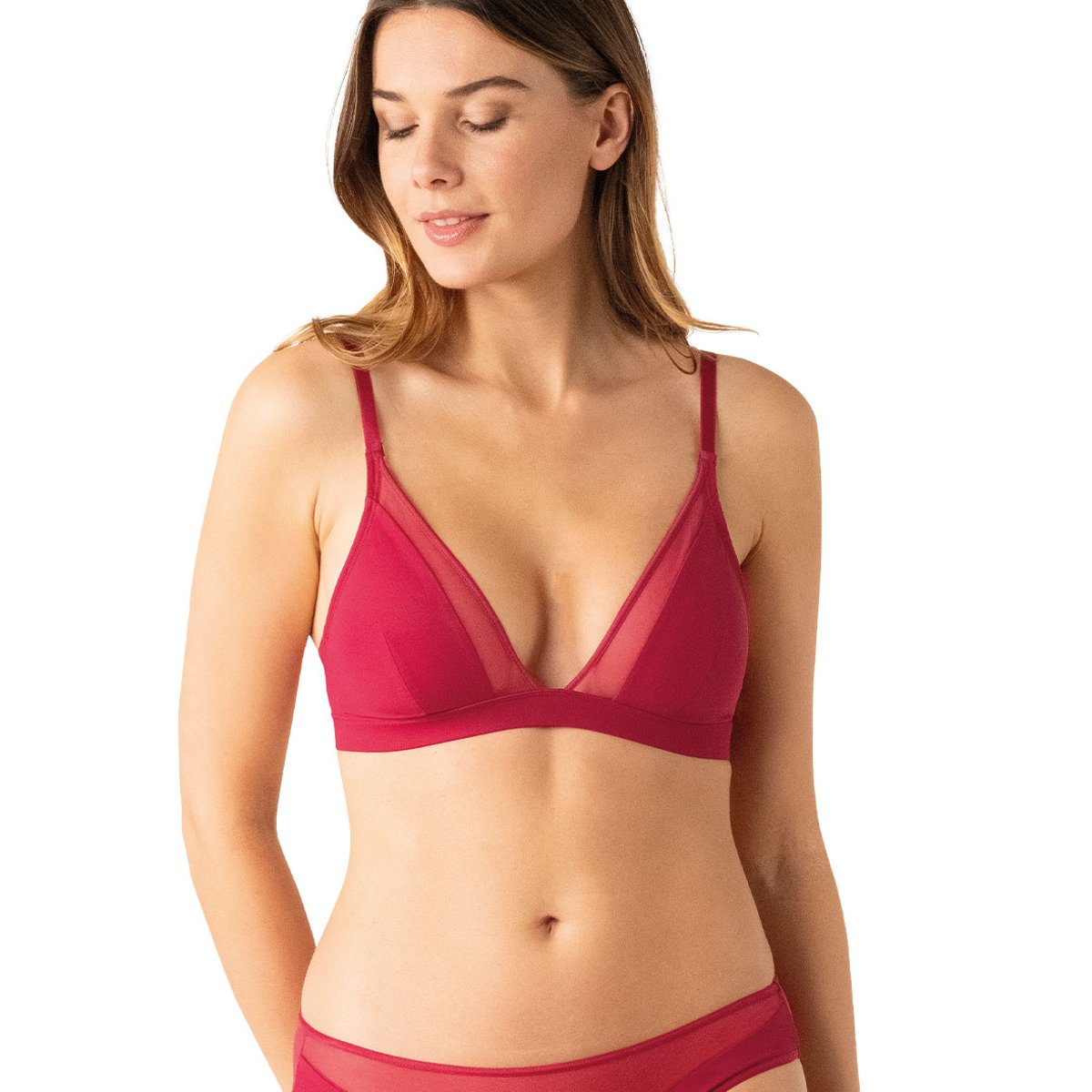 Soutien-gorge triangle Graphic Tulle rose foncé, ATHENA