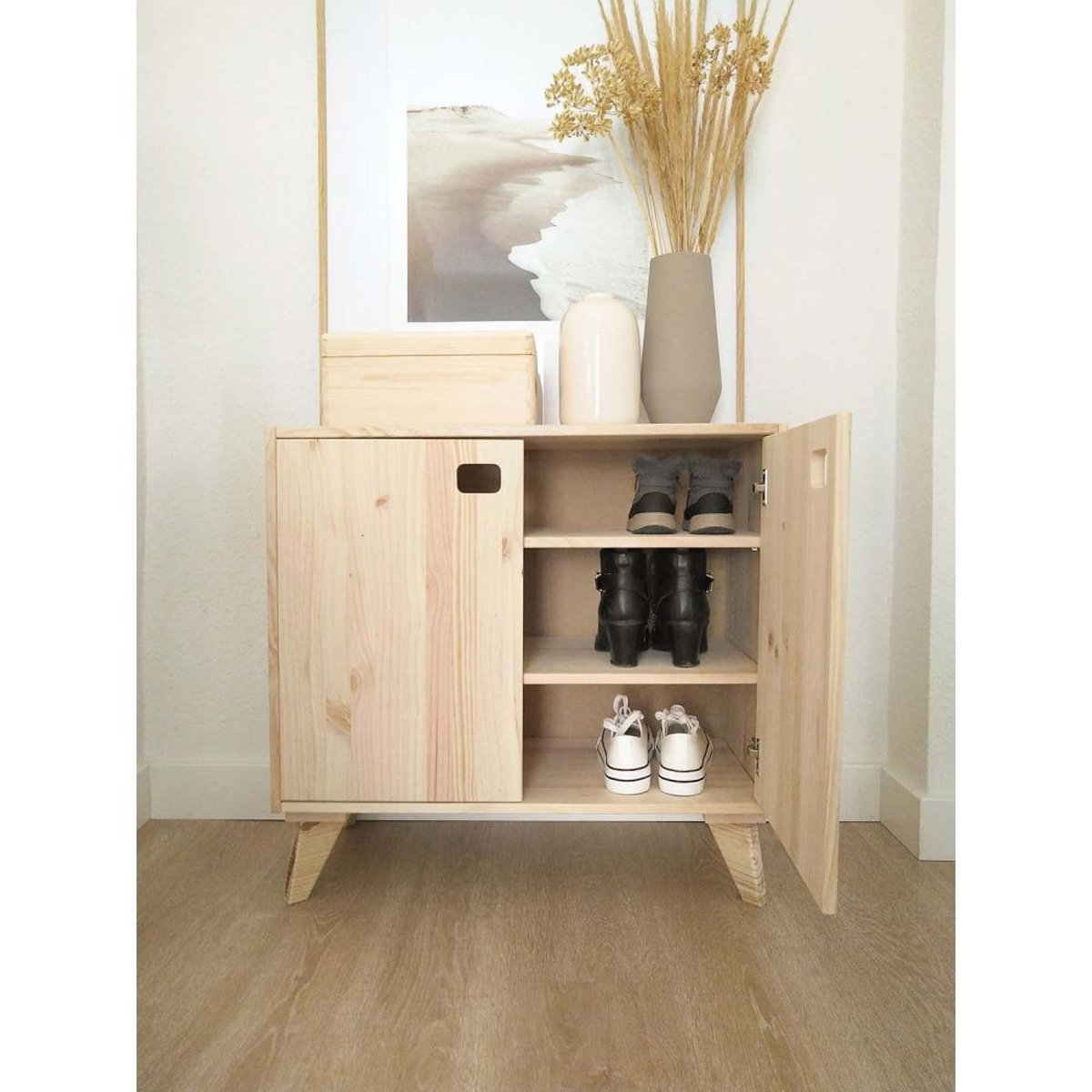 Armoire en pin brut 1 porte 2 tablettes Dinamic with_storage, ASTIGARRAGA