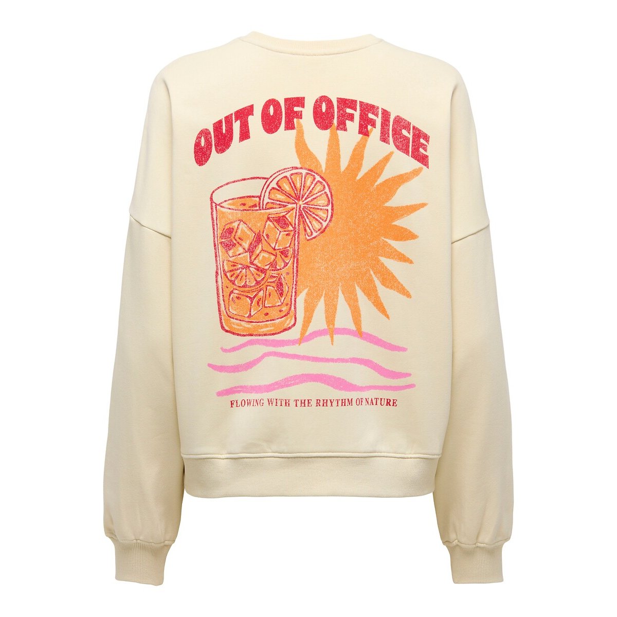 Printed Crew Neck Sweatshirt ecru , ONLY