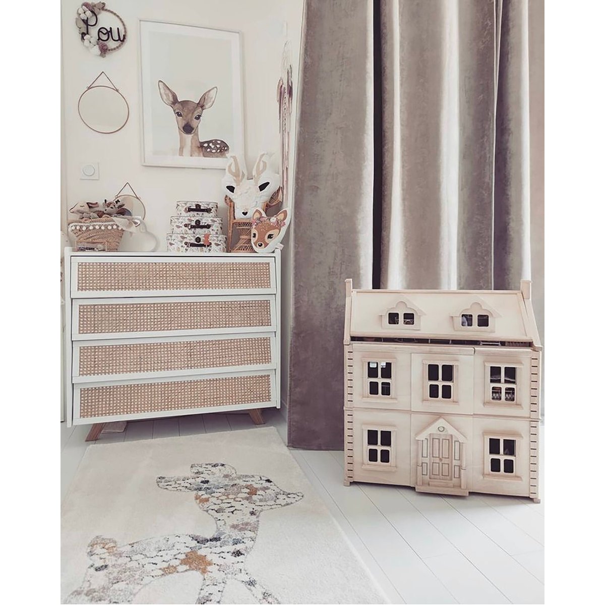 Tapis enfant doux à poils ras FAON palette colorée, AFK LIVING