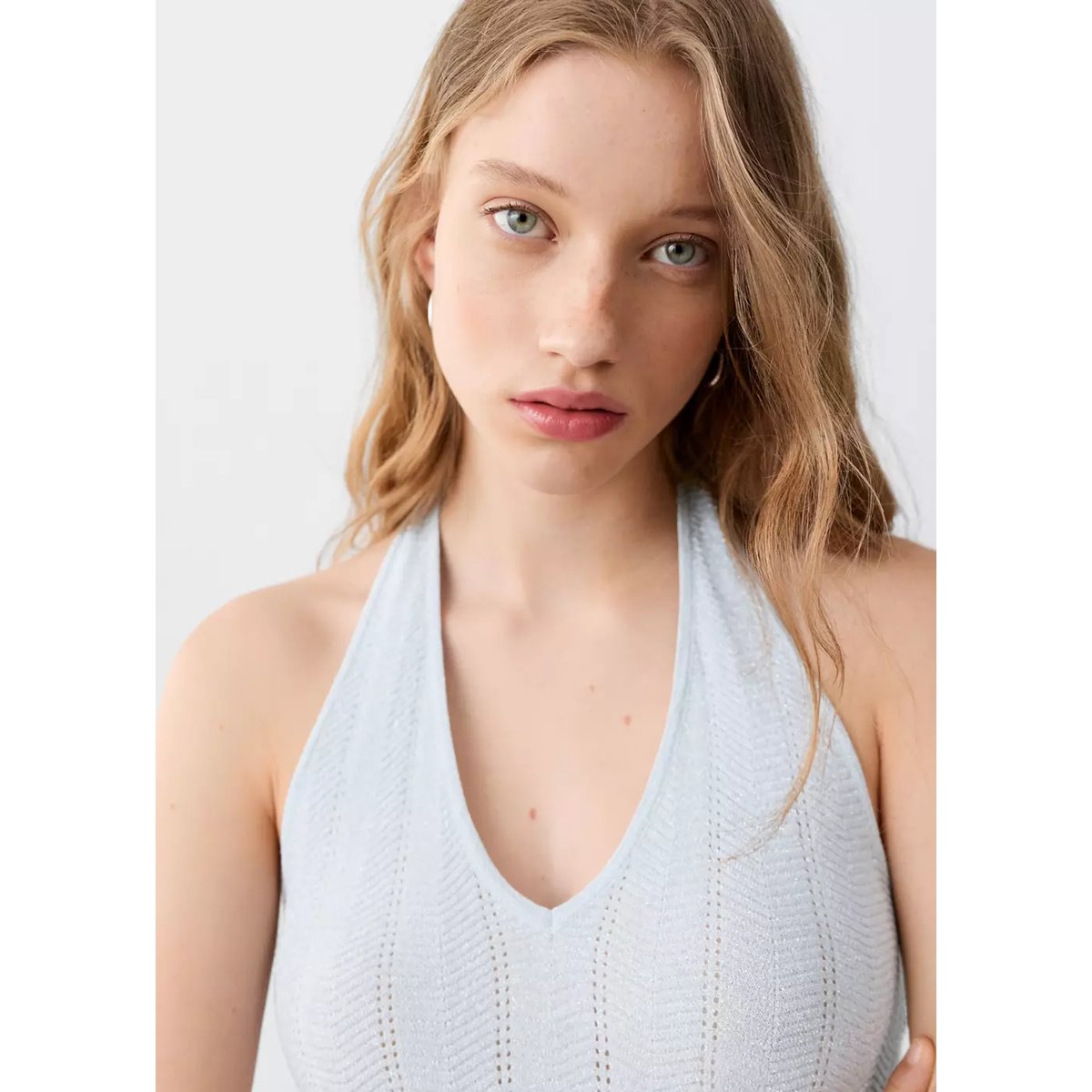 Top emmanchures américaines Fil textile argent, MANGO TEEN