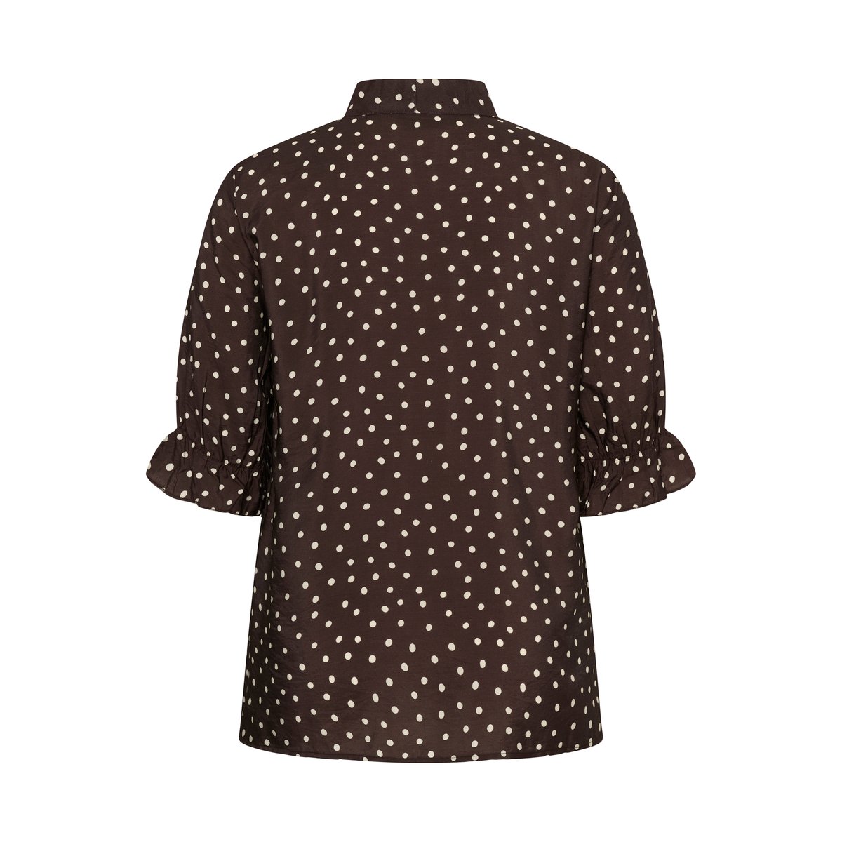 Blouse à manches courtes marron coffee bean turtledove dot, KAFFE CURVE