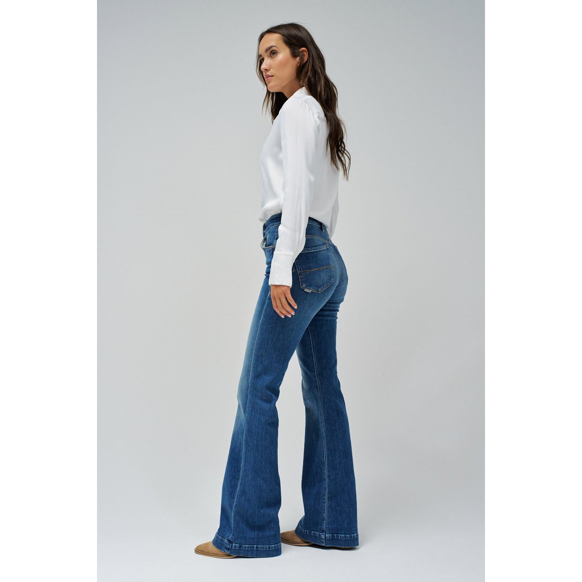 JEAN FAITH PUSH IN FLARE bleu denim, SALSA JEANS