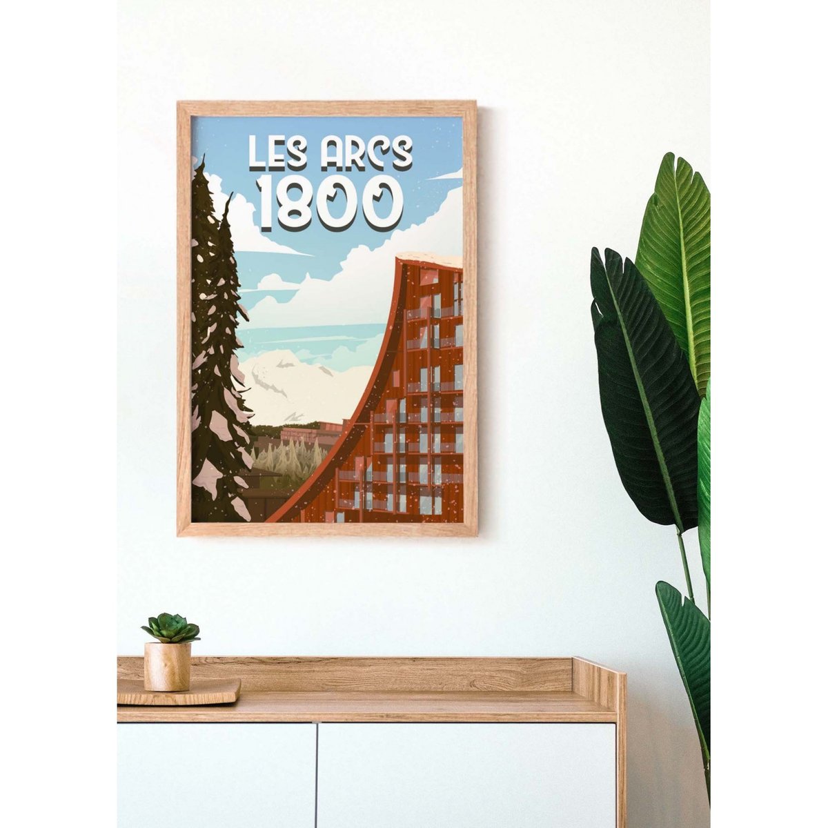 Affiche ville Les Arcs 1800 blanc, L'AFFICHERIE