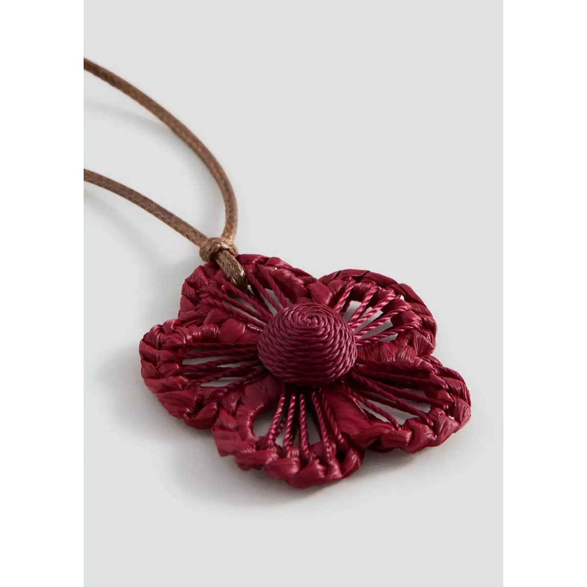 Collier fleur raphia grenat, MANGO TEEN