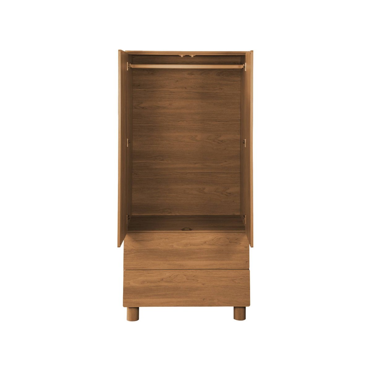 Armoire dressing décor bois 2 portes 2 tiroirs et 1 penderie AYANA bois de noisetier, SWEEEK