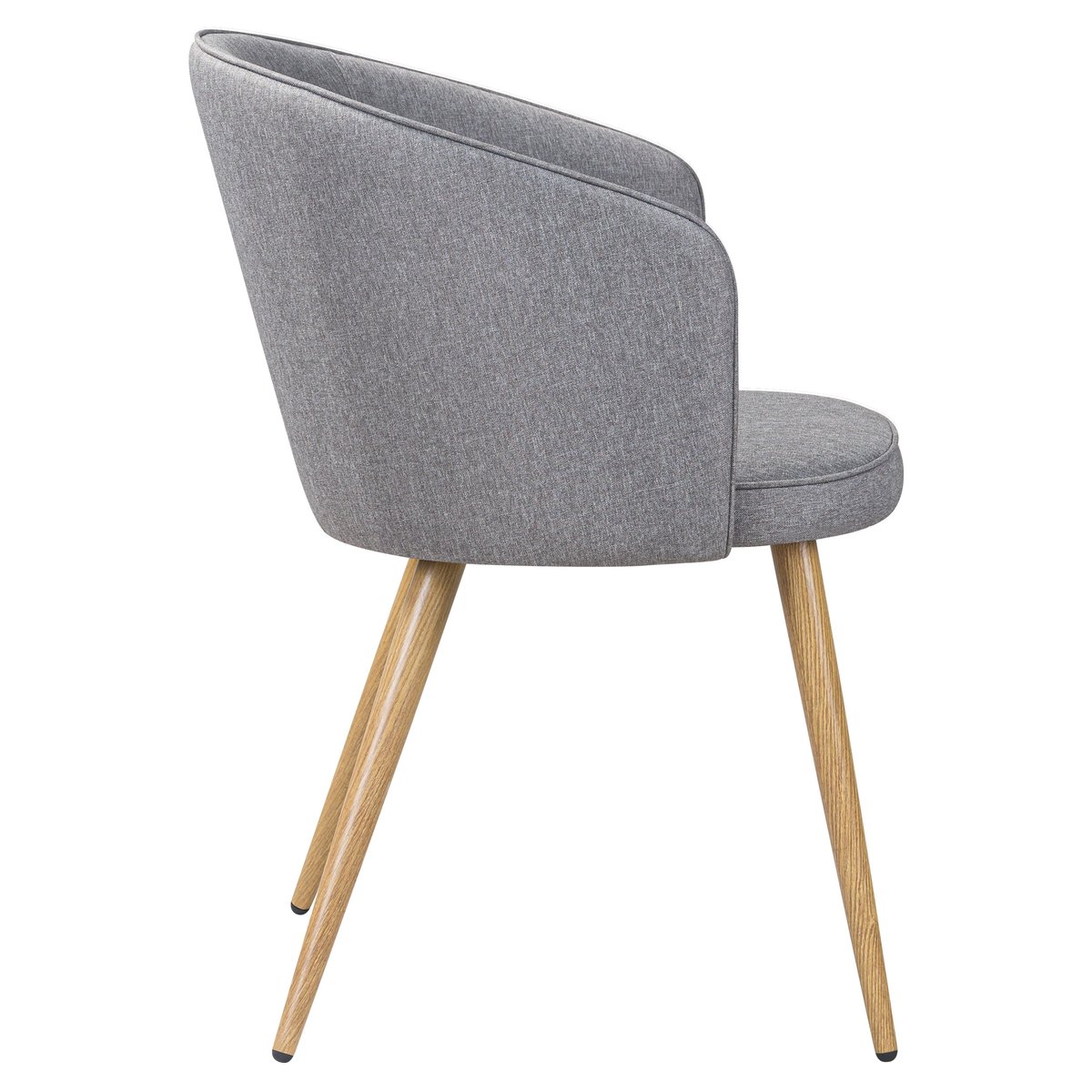 Lot de 2 chaises en tissu et pieds en métal - CHIARA gris clair, MAISON PAVANE