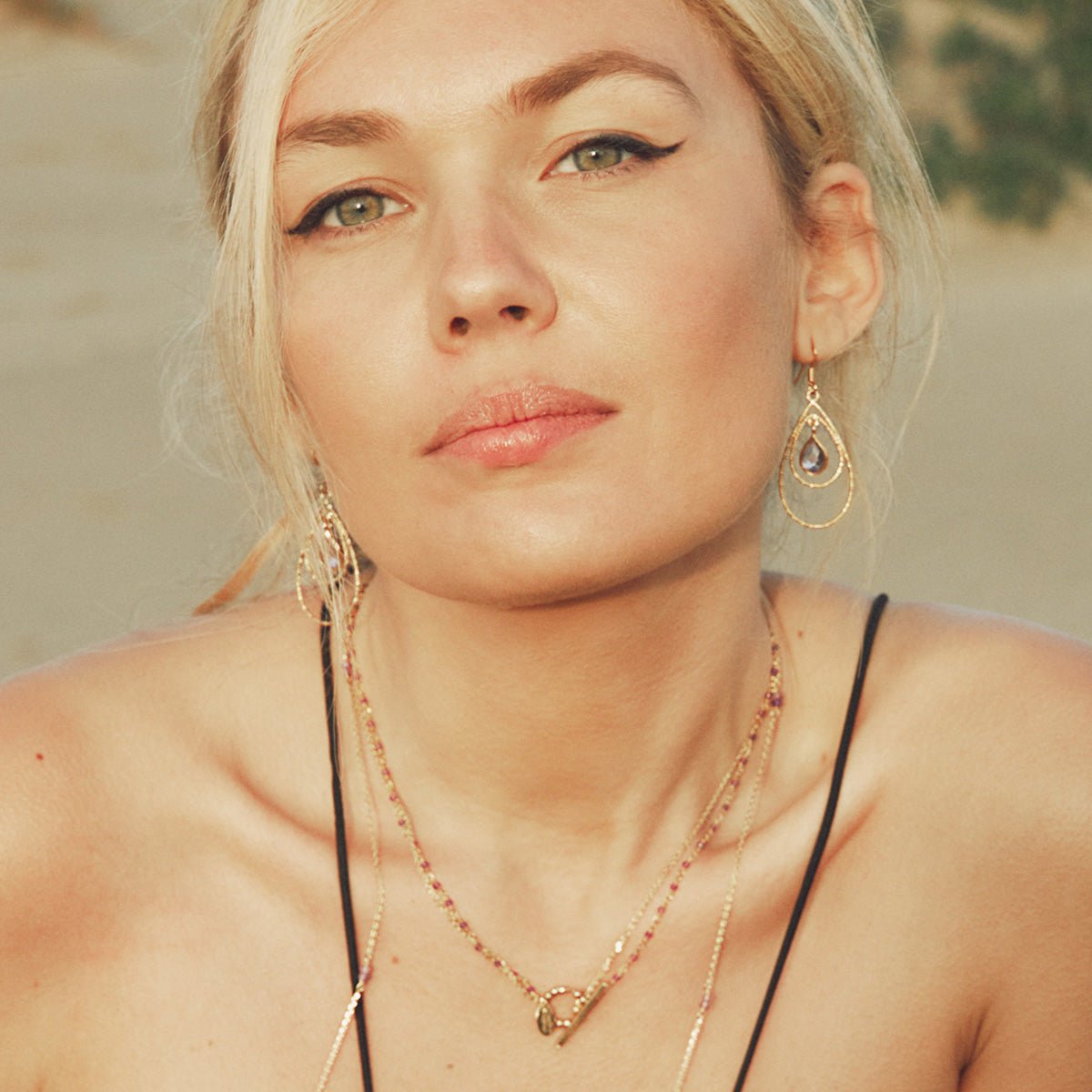Collier doré tourmaline - roxane multicouleur, CAROLINE NAJMAN