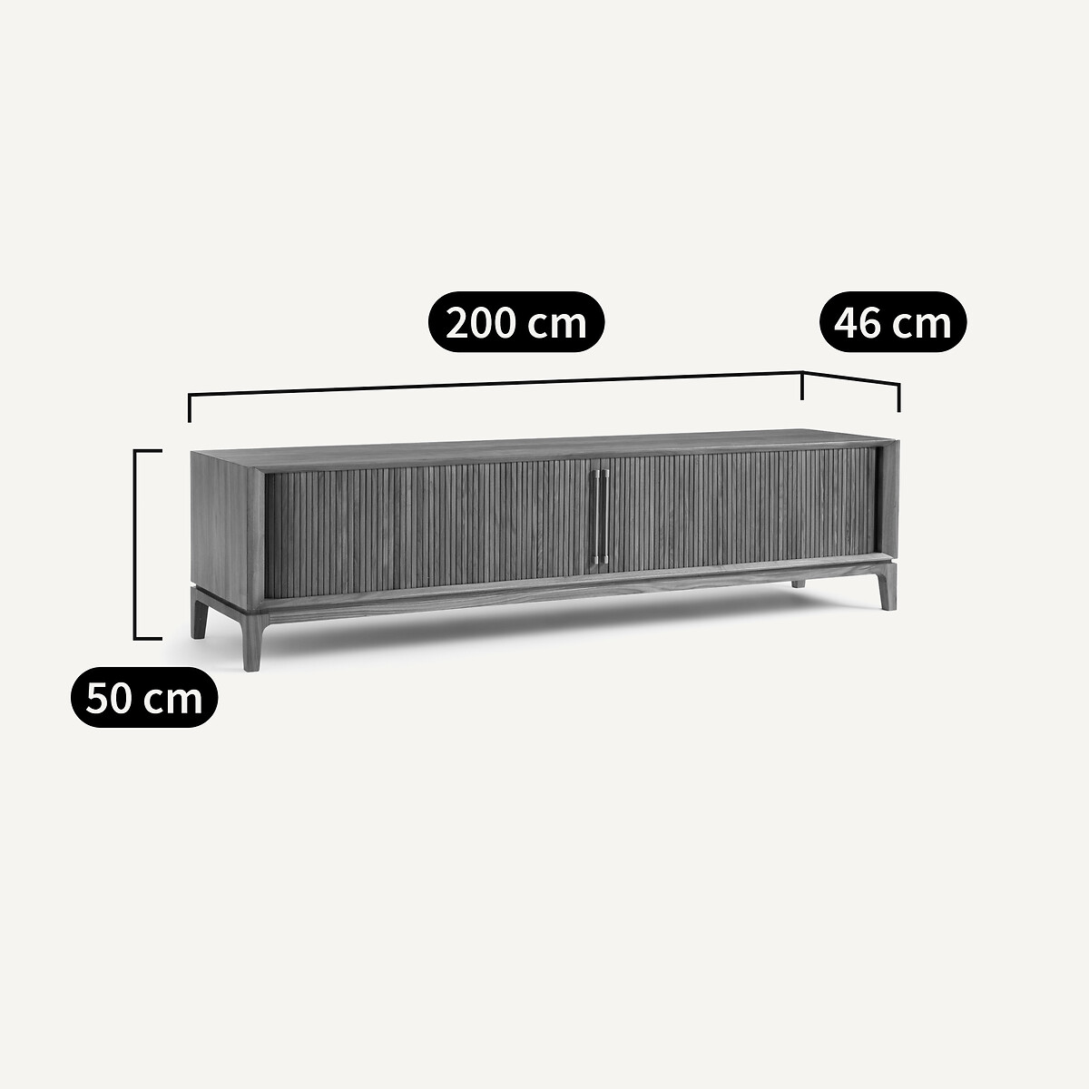 Liamca TV Stand in Walnut Veneer and Leather walnut, AM.PM