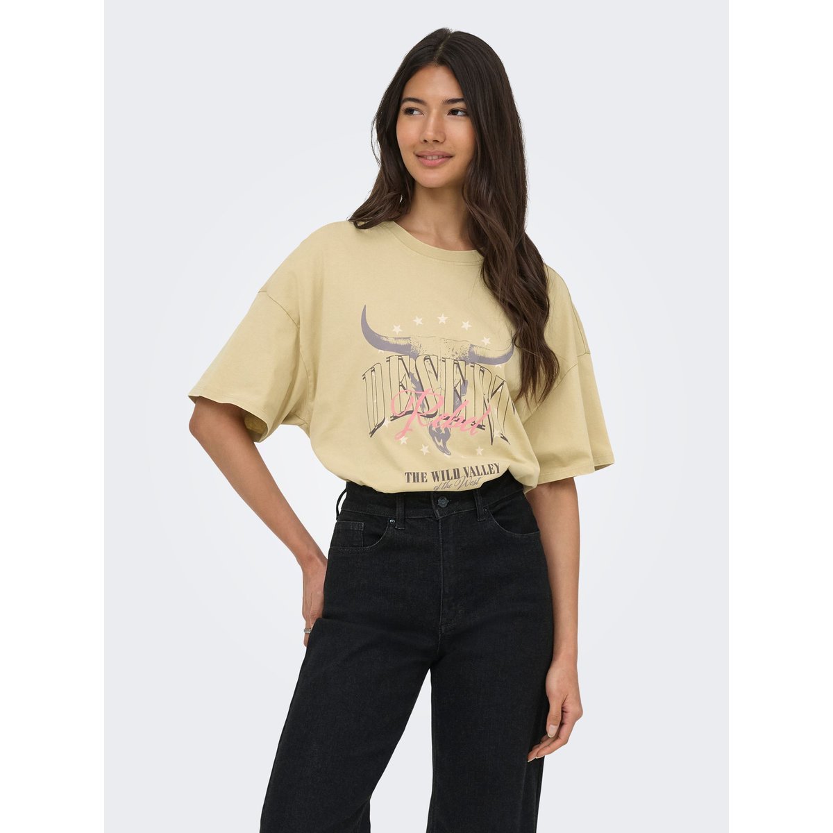 T-Shirt pale khaki, ONLY