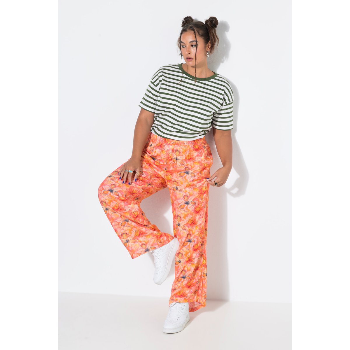 Pantalon palazzo, jambe large orange, STUDIO UNTOLD