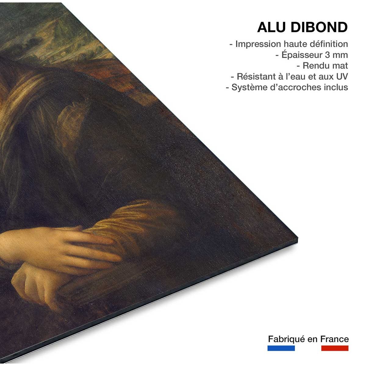 Tableau La joconde par Leonard De Vinci tableau alu dibond, HEXOA