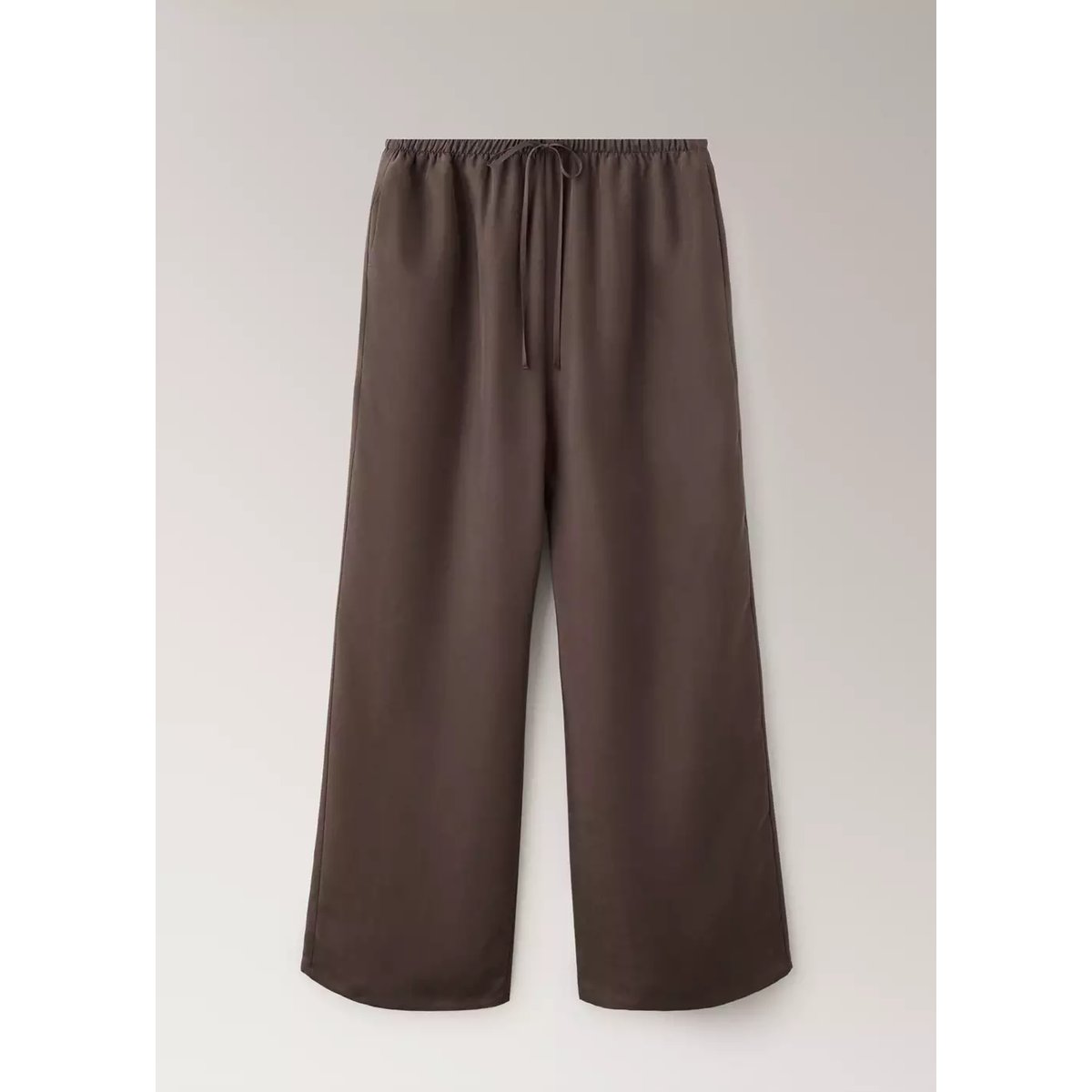 Pantalon de pyjama 100 % soie marron, MANGO