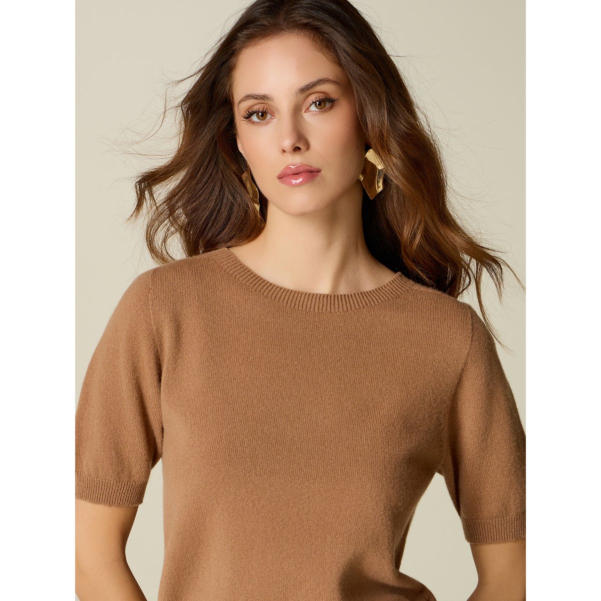 T-shirt à manches courtes beige, OLTRE
