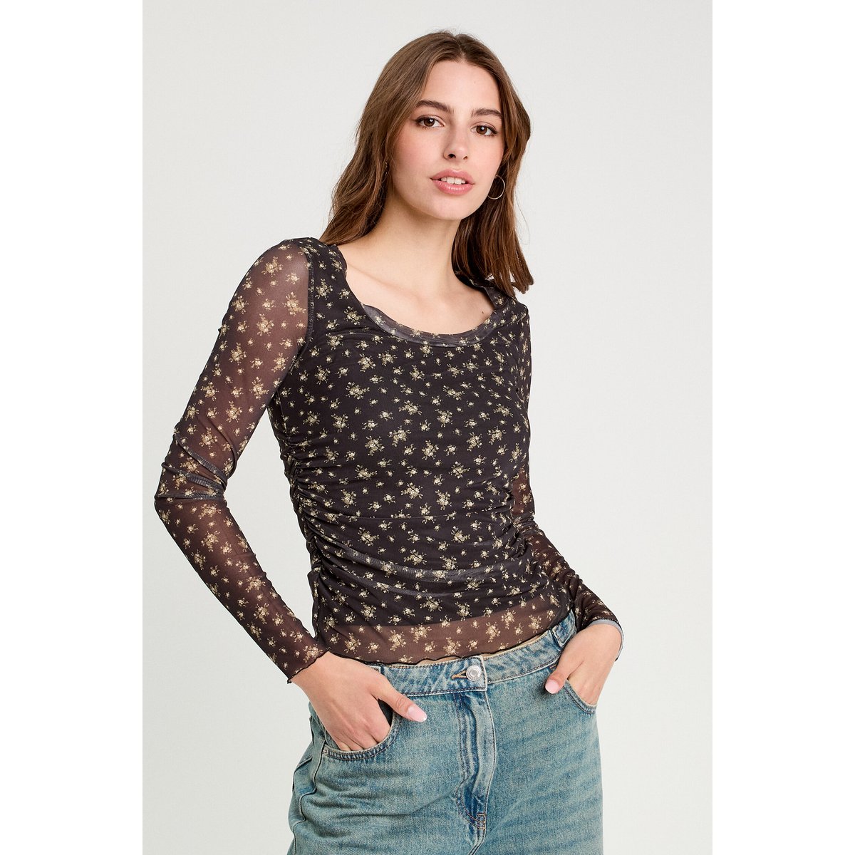 T-shirt manches longues noir, CACHE CACHE