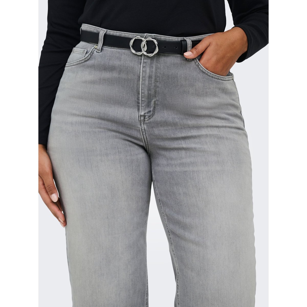 Jean À Jambe Large light grey denim, ONLY CARMAKOMA