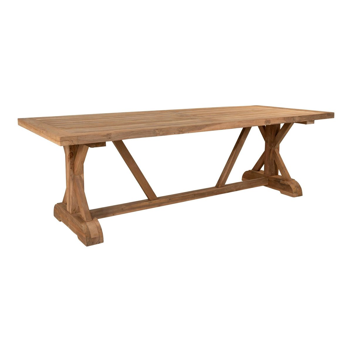 Table à manger en teck esprit campagne 240 cm BERRY bois naturel, PIER IMPORT