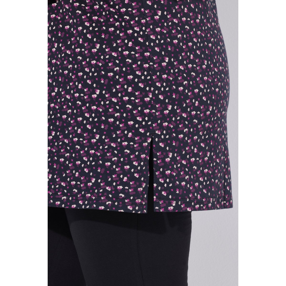 T-shirt long, coupe évasée noir, ULLA POPKEN