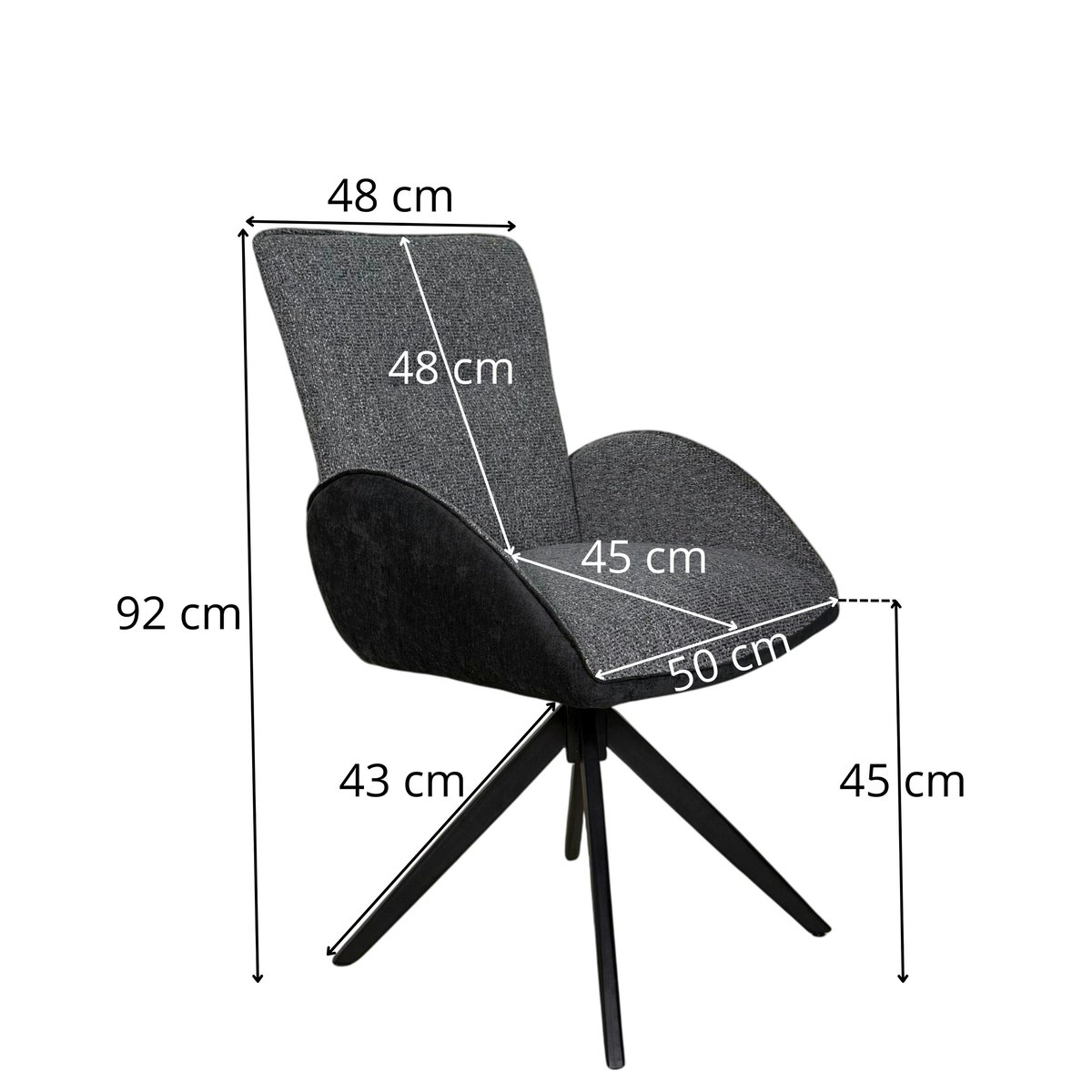 Fauteuil de table pivotant tissu bi-matière (lot de 2) AGADE moutarde, PIER IMPORT