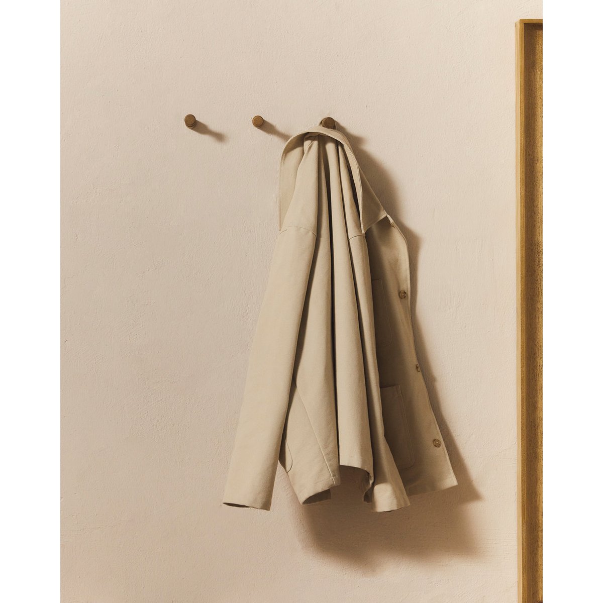 Lot de 3 patères en bois naturel - NARA olivier, HANNUN