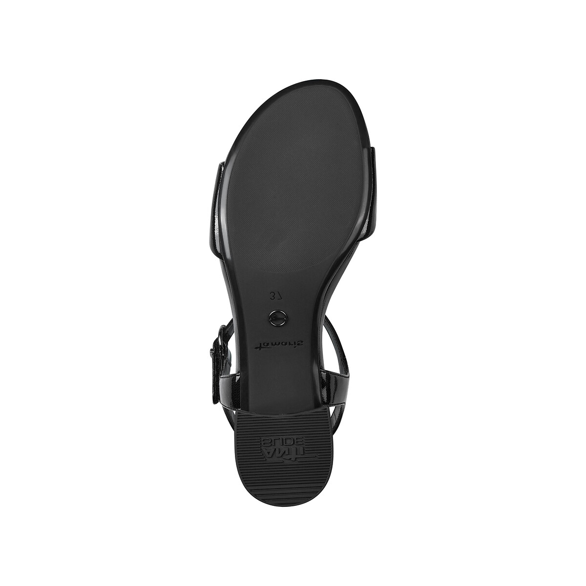 Sandali trotteur con tacco nero verniciato, TAMARIS