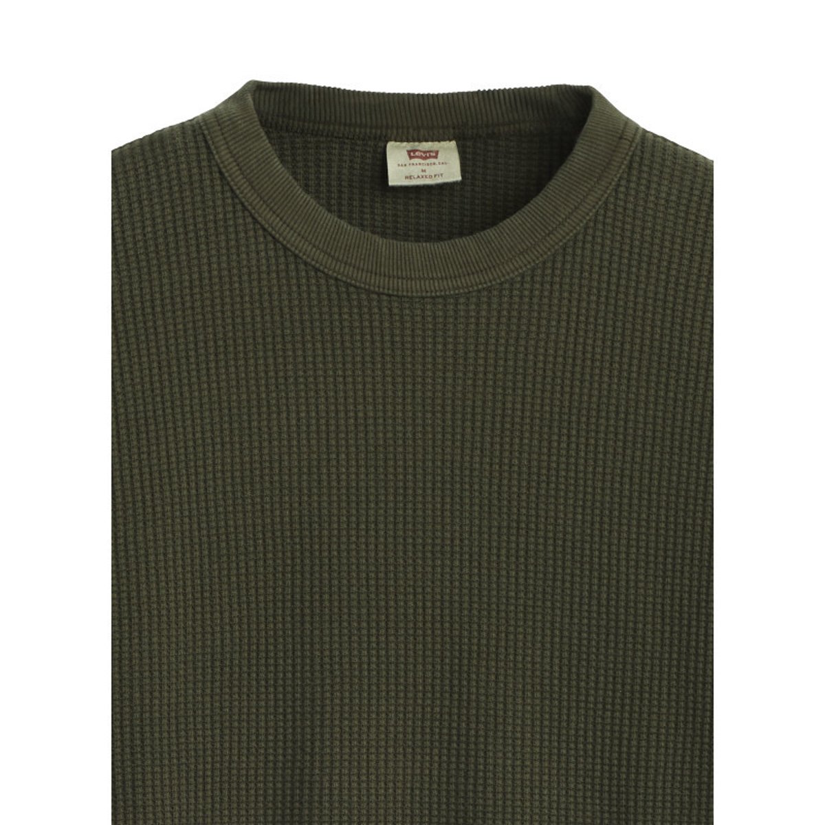 T-shirt en coton kaki à coupe droite pourvu de manches longues vert, LEVI'S