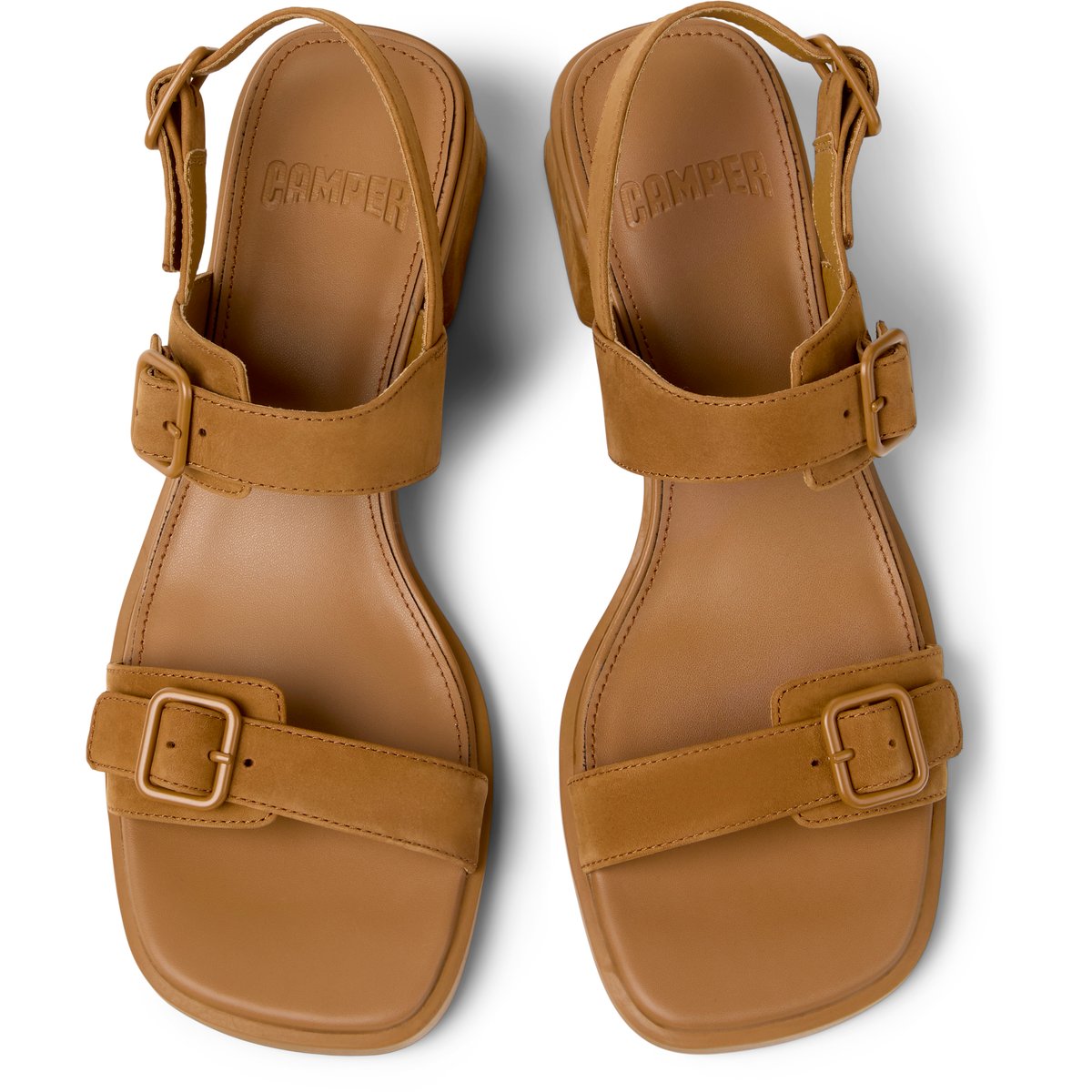 Sandales Cuir daim KORA marron moyen, CAMPER